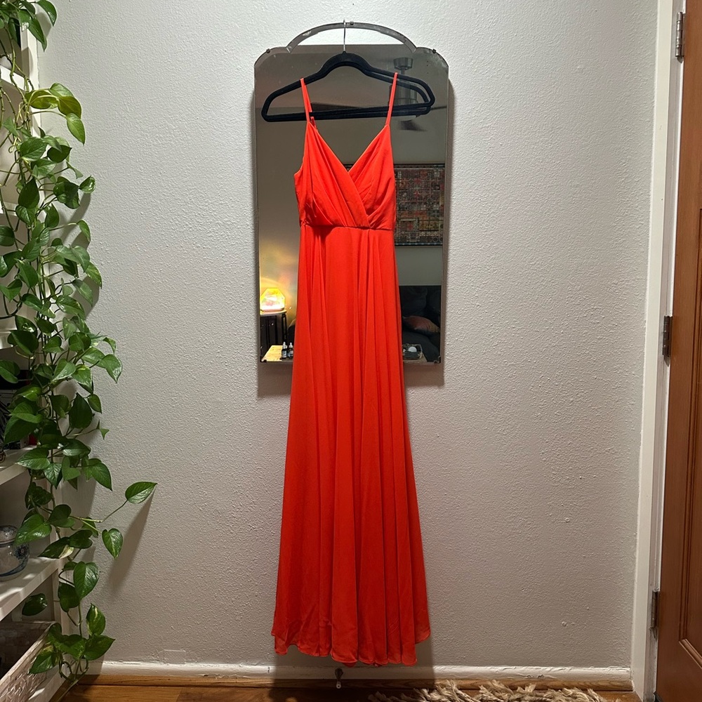 Lulus Vibrant Red-Orange Maxi Dress